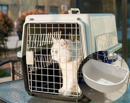 Pet carrier travel cage dog cat crates airline approved pet cage Included feeder bowl pet carrier